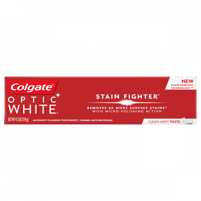 Colgate Optic White Stain Fighter Clean Mint Paste (4.2 Oz)