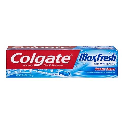 Colgate maxfresh whitening fluoride toothpaste with Mini breath strips Cool mint (035000764522)