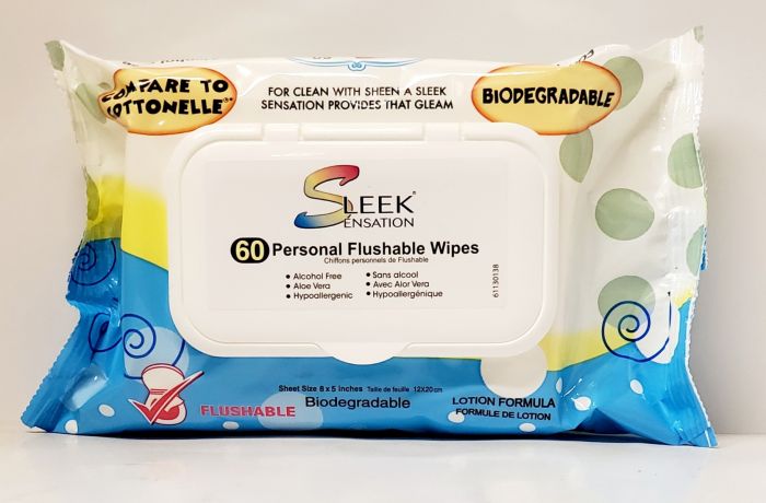 Sleek Wipes Personal Flushable Wipes (60 Ct)