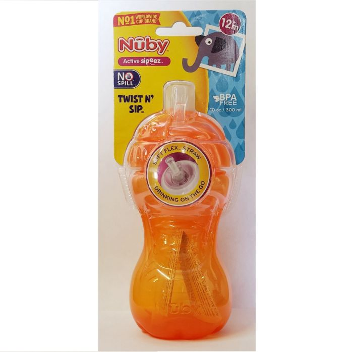 Nuby 10 Oz Twist N Sip W/Twist Top & Straw