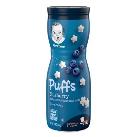 Gerber Puffs Blueberry Cereal Snack (6 X 1.48 Oz) 